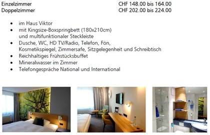 Preise pro Zimmer/Nacht